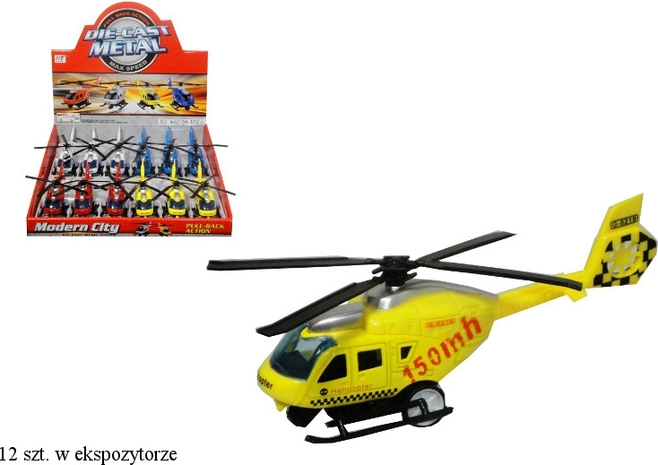 Fém-műanyag mentőhelikopter felhúzós meghajtással