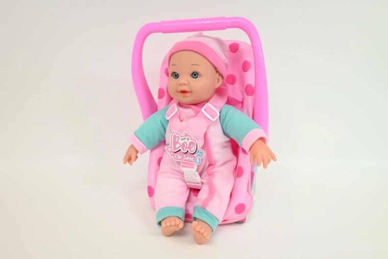 Babyboo hangokat adó baba 28 cm-es hordozóval
