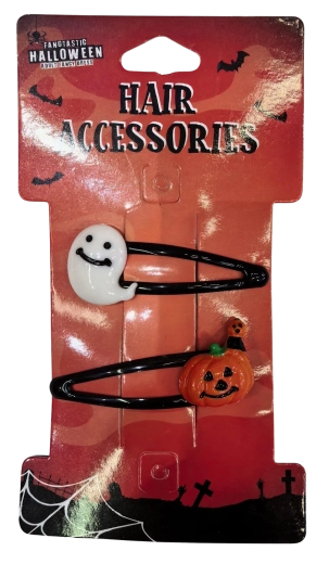 Halloween hajcsatok szellem és tök - 2 db