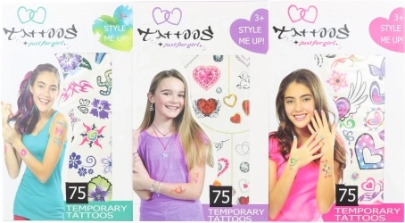 Ideiglenes tetoválások lányoknak – 75 motívumos készlet