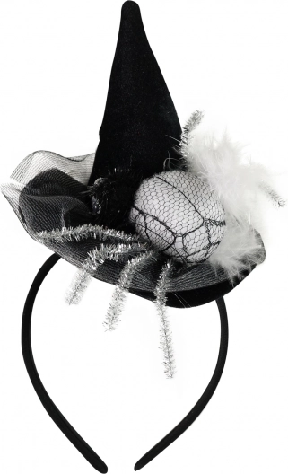 Fejpánt kis kalappal és pókkal