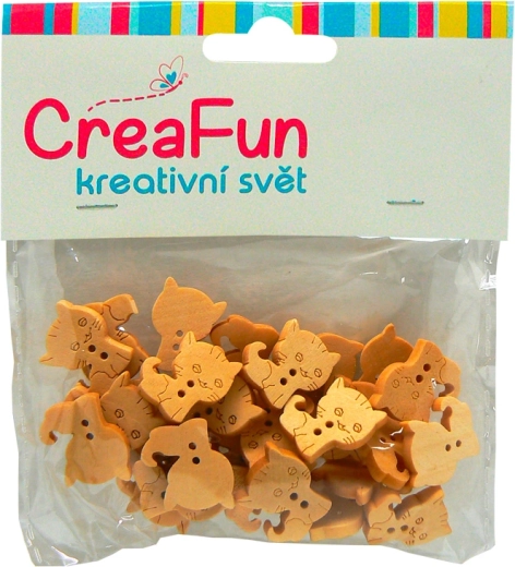 Fa gombok macskamintával, 30 db (16 × 21 mm)