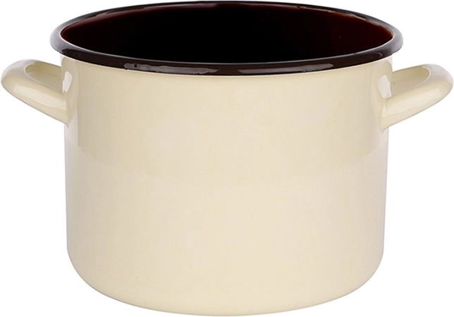 Silesia zománcozott fazék 2,2 l, 16 cm, krémszínű, sötét belsővel