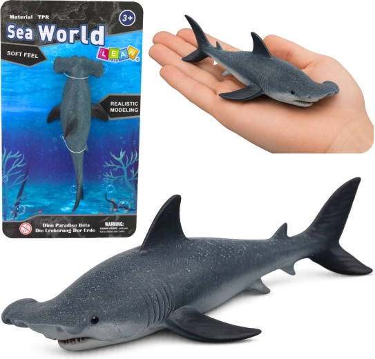 Realisztikus gumi pörölycápa figura 17 cm