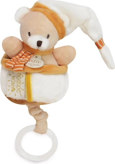 Doudou zenélő plüss maci 20 cm babáknak