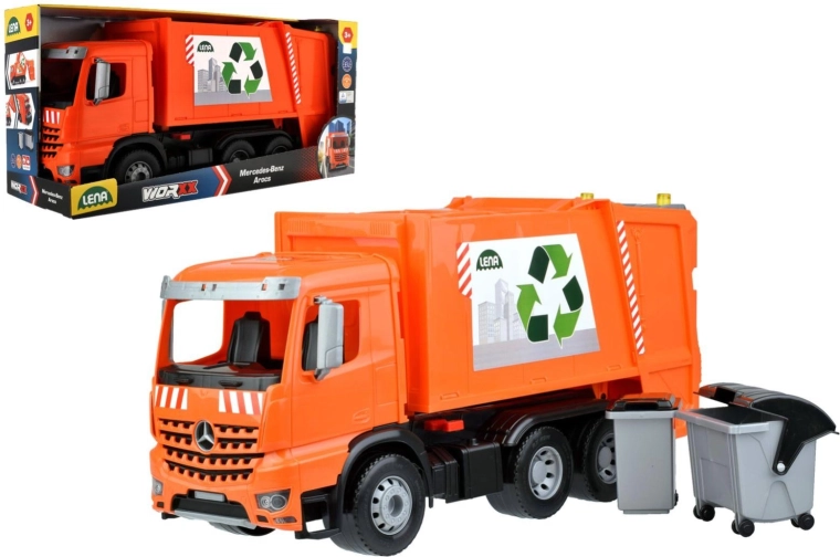 Lena MERCEDES AROCS szemétszállító autó kukákkal
