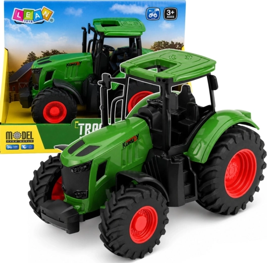 Mezőgazdasági traktor 1:24 gumikerékkel, zöld