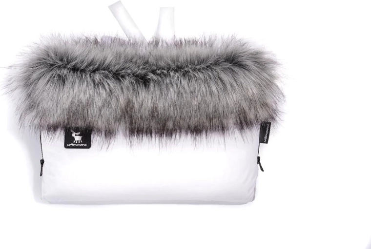 COTTONMOOSE bundakesztyű babakocsira – fehér, műszőrmével