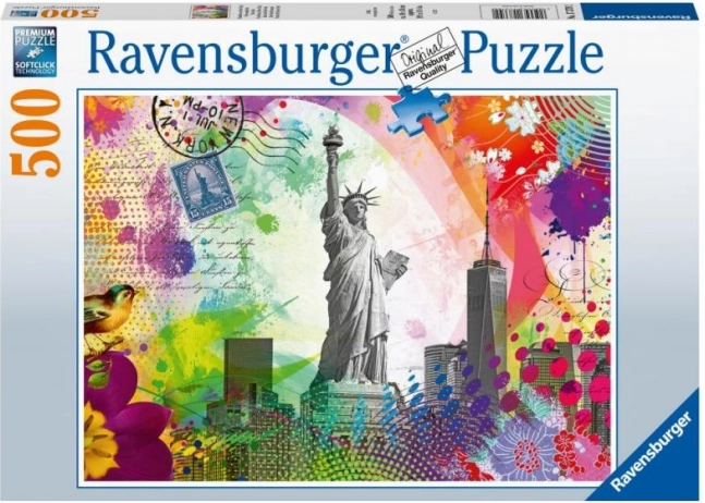 New York-i képeslap – Ravensburger 500 darabos puzzle