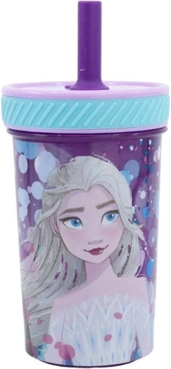 Stor biztonságos gyermekpohár szívószállal Disney Frozen 370 ml