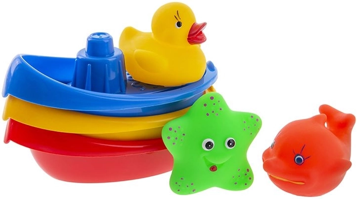 Fürdőjáték csónakok állatkákhoz, 6 darabos készlet
