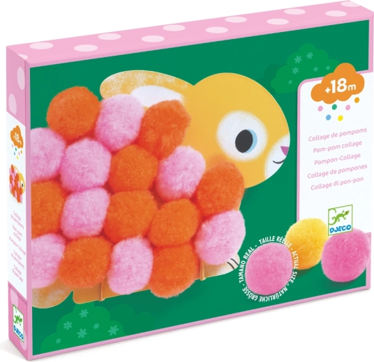 Djeco pomponos kollázsok – állatkák a legkisebbeknek