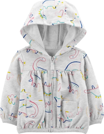 Carter's lány kapucnis pulóver Grey Dino, méret 56