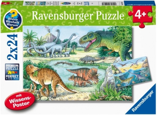 Puzzle Dinoszauruszok Világa 2x24 darab Ravensburger