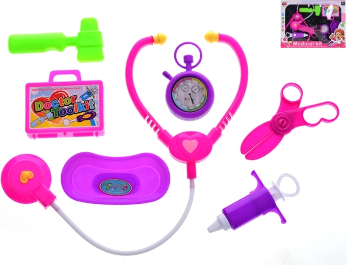 Gyermek orvosi készlet 7 db kék tokban