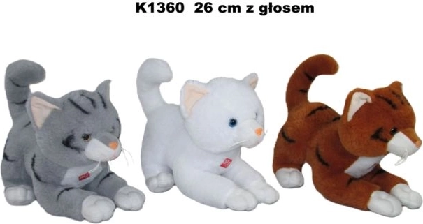 Plüss cica hanggal, 26 cm
