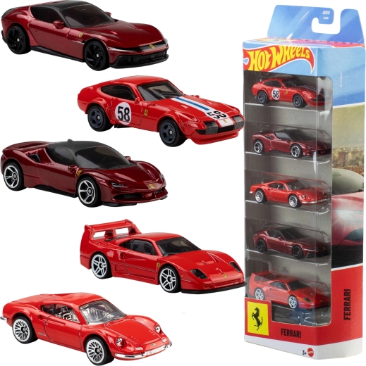 Hot Wheels Ferrari készlet – 5 db fém kisautó 1:64