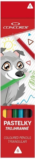 CONCORDE háromszögletű színes ceruzák, 6 szín