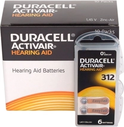Duracell Activair hallókészülék-elem 312, 6 db