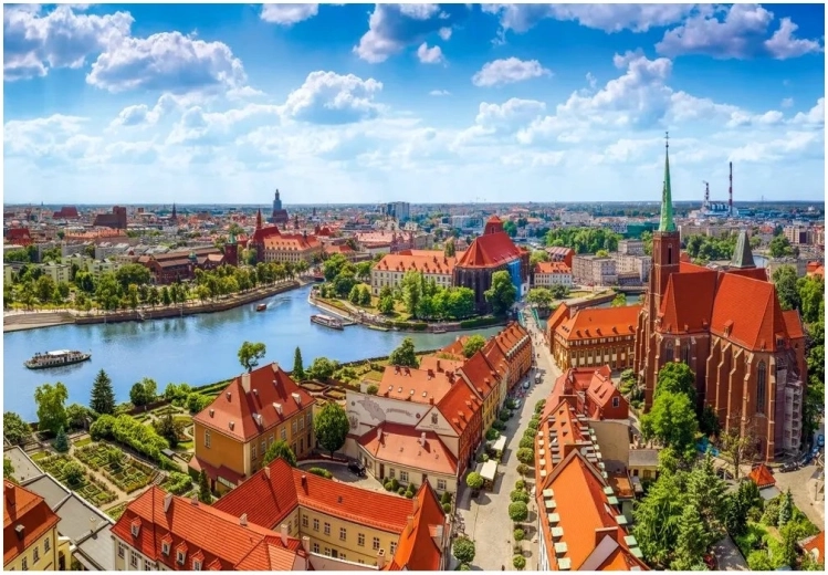 Puzzle Légifelvétel Vratislavról 1000 darab CASTORLAND