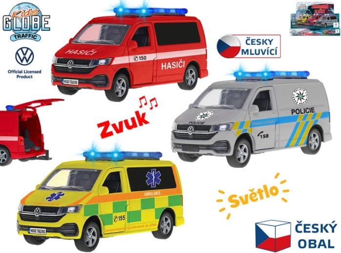 Kids Globe Traffic VW mentőjármű fényekkel és hangokkal