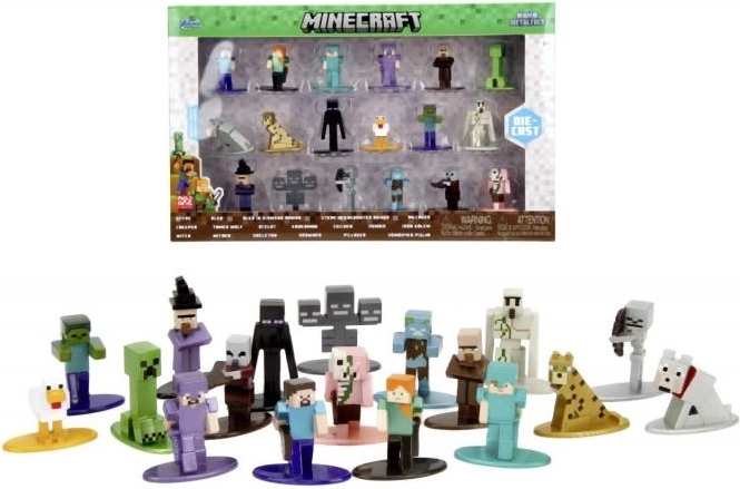 Minecraft fém nano figurák készlet – 18 db, 12. hullám