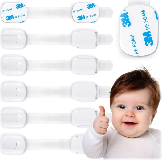 RICOKIDS gyermekbiztonsági szekrényzárak, 6 db, fehér