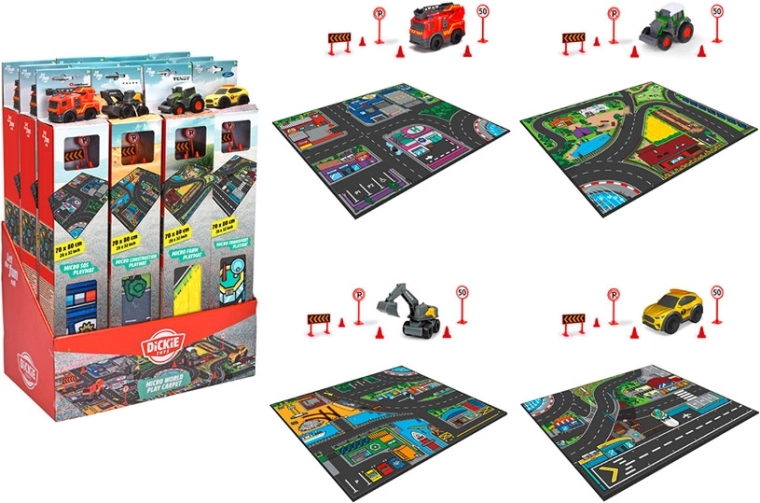 Játszóváros – szőnyeg kisautóval DICKIE TOYS 70 × 80 cm