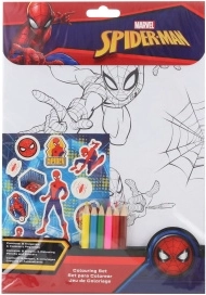 Kiszínezők és matricák spiderman – kreatív készlet gyerekeknek