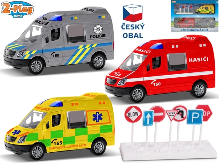 2-Play Traffic 1:32 tehetetlen hajtású mentőjármű-készlet