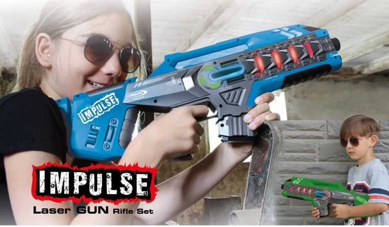 Impulse lézerfegyver szett (kék/zöld)