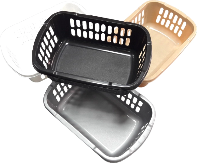 Közepes műanyag tároló kosár 28 × 19 × 9,5 cm – színkeverék