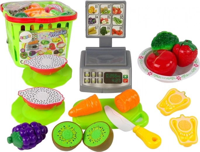 Zöldségvágó kosár – Bolti mérleggel