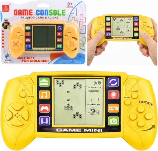 Hordozható LCD játékkonzol – logikai játék TETRIS, sárga