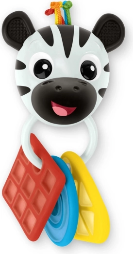 Zen Shake‑a‑Shape BABY EINSTEIN zebra rágóka és csörgő, BPA‑mentes, 0 hónapos kortól