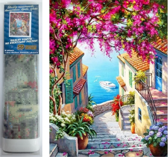 Gyémántszemes festés Tenger feletti lépcsők 30 × 40 cm