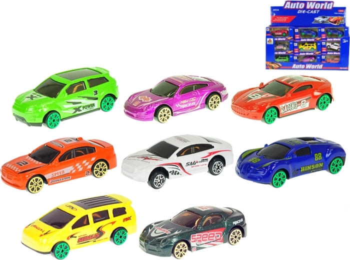 Fém versenyautó 7 cm, 1:64 méretarány, szabadonfutó