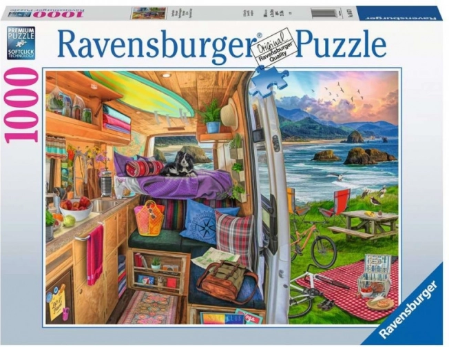 2D puzzle 1000 elem Lakóautóból nyíló kilátás