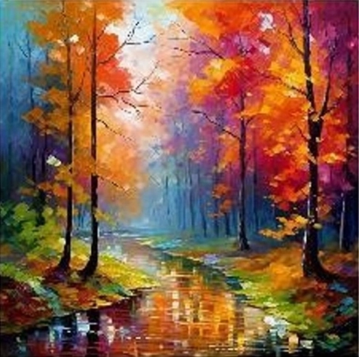 NORIMPEX Festés számok szerint: Folyó az őszi erdőben 40 × 50 cm