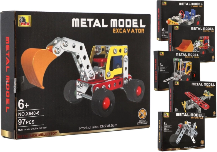 Fém közlekedési eszköz építőkészlet – vegyes modellek