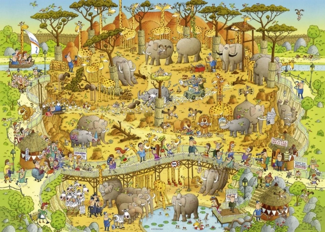 HEYE Puzzle Őrült ZOO: Afrikai kiállítás 1000 darab