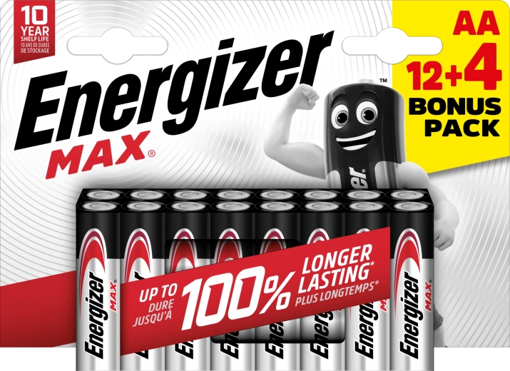 Energizer Max AA alkáli elemek, 16 db