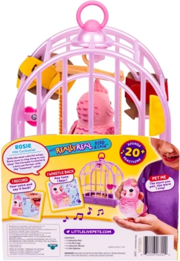 Moose Little Live Pets beszélő madár kalitkával – 1 db
