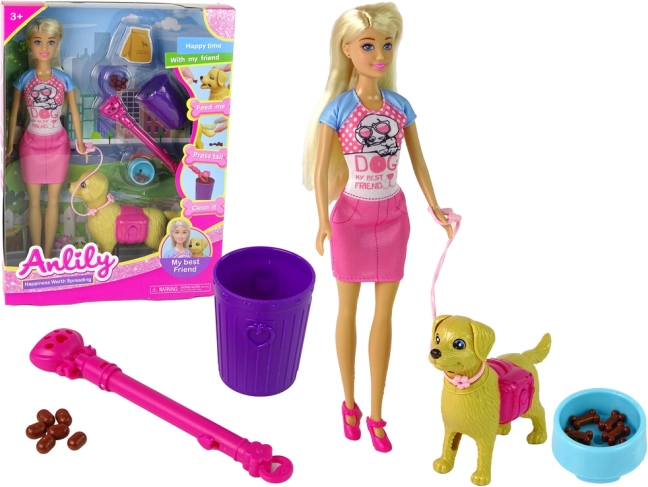 ANLILY baba kiskutyával és etetőszettel