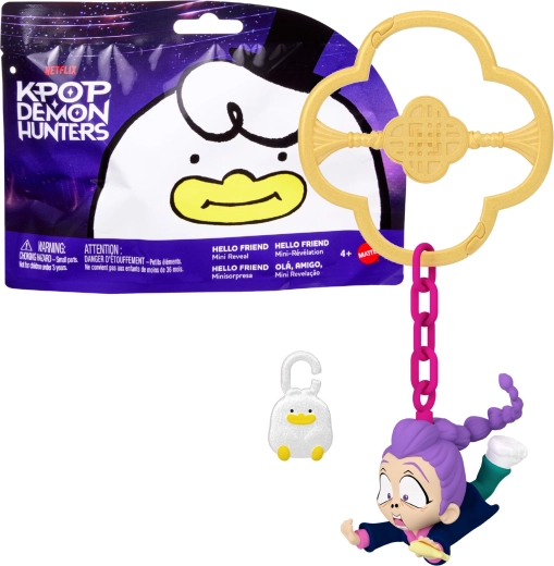 Mattel Netflix KPop Demon Hunters meglepetés – Hello Friend Mini Reveal mini figura kulcstartóként