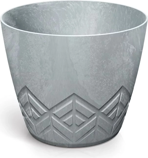 Betonhatású virágcserép, 29,5 cm, újrahasznosított műanyagból, szürke