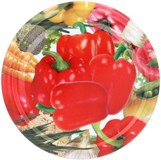 Fém befőző kupakok 82 mm paprikamintával, 10 db