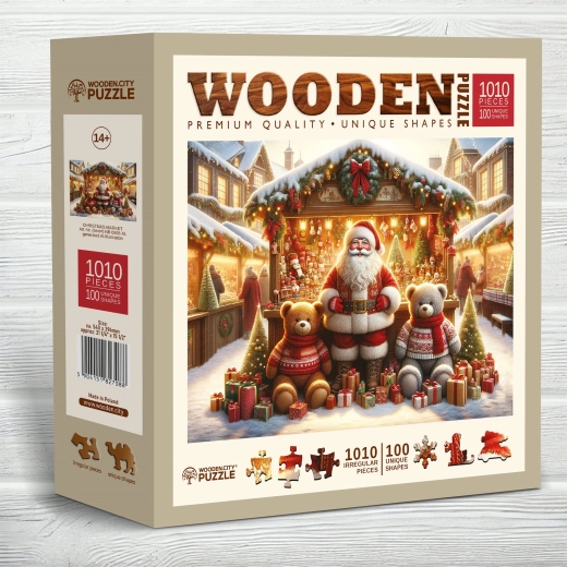 Karácsonyi vásár fa puzzle 1010 darabos Wooden City