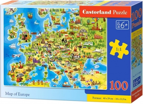 Európa Térkép Puzzle 100 Darab