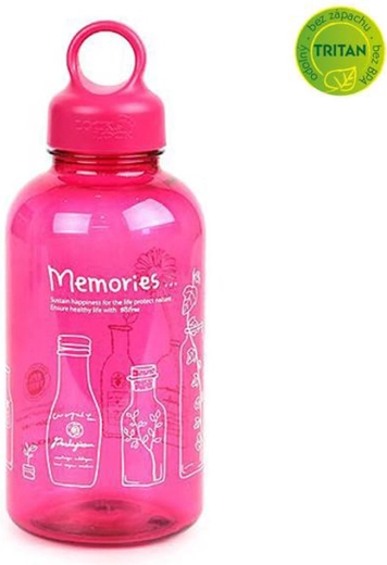 Bisfree Loop műanyag vizespalack 530 ml, rózsaszín
